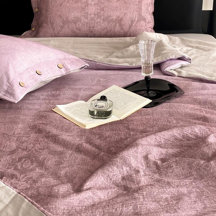 91家纺网 家纺一手货源 找家纺 （总）赫帛 2025新款60支全棉双层纱夏被-鸢尾织物