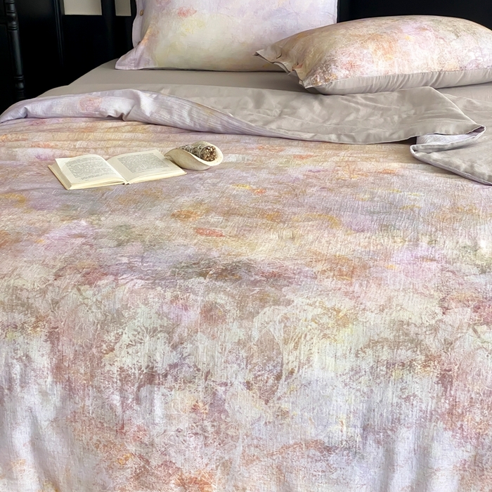 91家纺网 家纺一手货源 找家纺 （总）赫帛 2025新款60支全棉双层纱夏被-暮霭琉璃