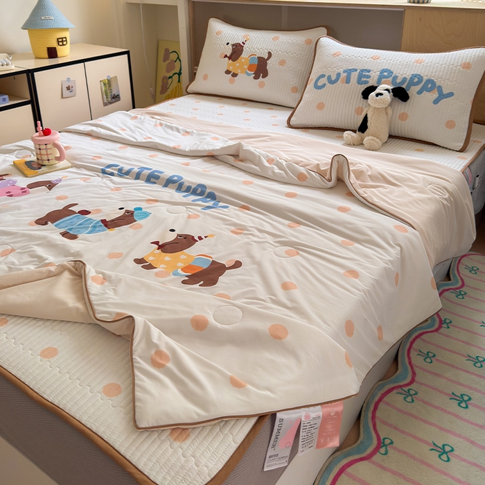 91家纺网 家纺一手货源 找家纺 （总）RYB红黄兰 2025新款A类INS原创大版卡通冰皮锦氨超凉感夏被夏凉被空调被