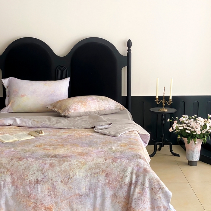 91家纺网 家纺一手货源 找家纺 （总）赫帛 2025新款60支全棉双层纱夏被-暮霭琉璃