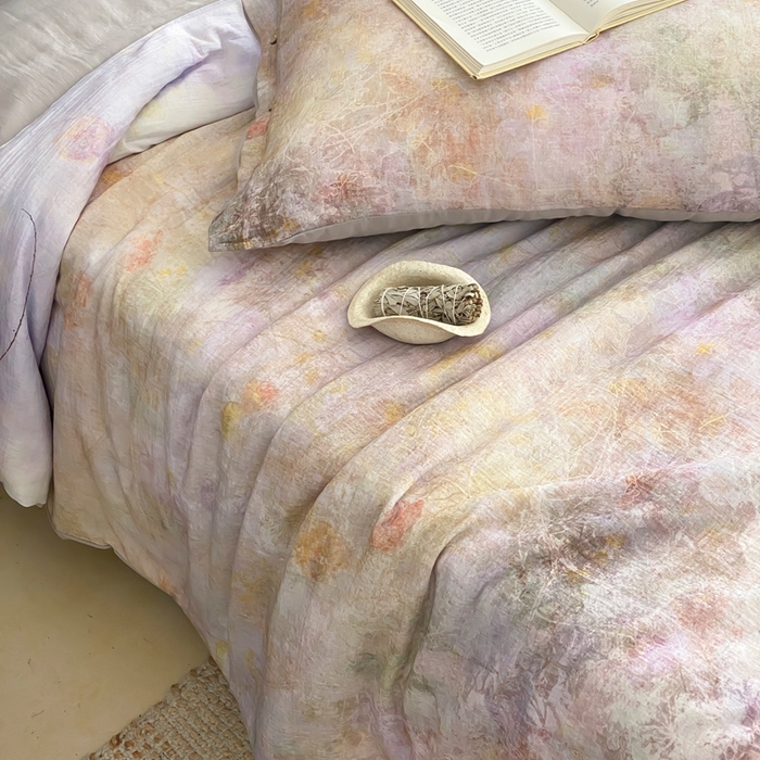 91家纺网 家纺一手货源 找家纺 （总）赫帛 2025新款60支全棉双层纱夏被-暮霭琉璃