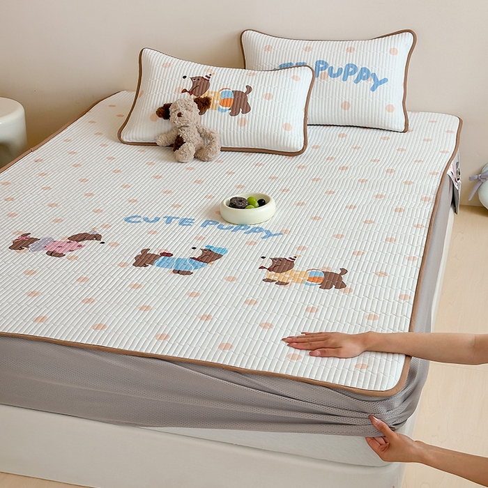 91家纺网 家纺一手货源 找家纺 （总）RYB红黄兰 2025新款ins设计师原创大版小清新超萌卡通冰皮夹棉软凉席