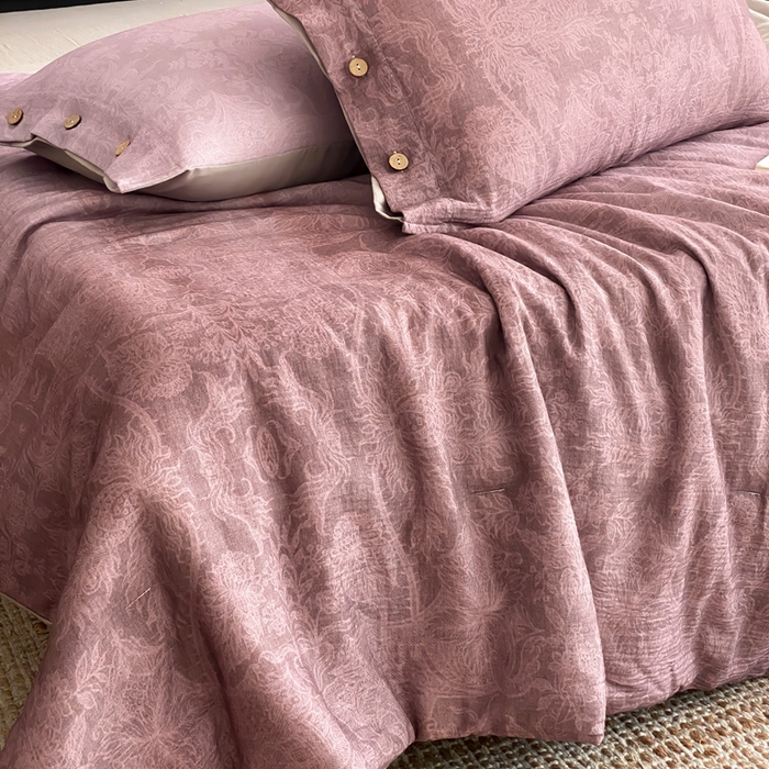 91家纺网 家纺一手货源 找家纺 （总）赫帛 2025新款60支全棉双层纱夏被-鸢尾织物