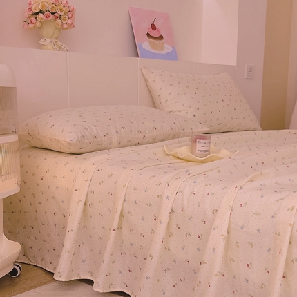 DoDo 兜兜 2025新款全棉纯棉小温暖双层纱系列单床单【可定做尺寸】 雅颜