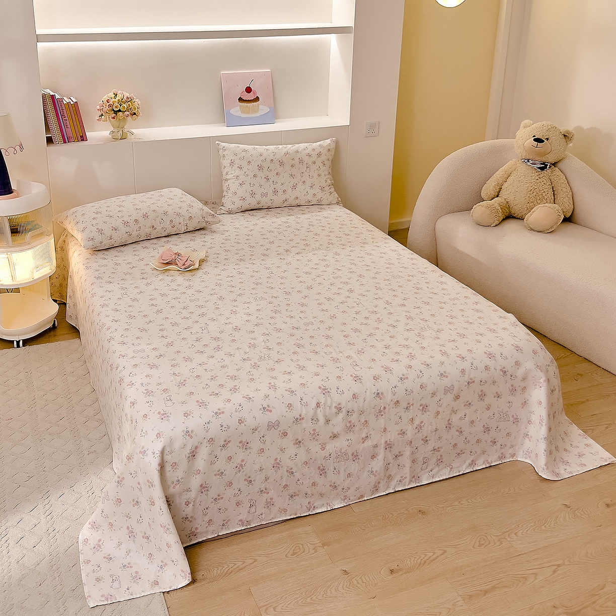 91家纺网 家纺一手货源 找家纺 （总）DoDo 兜兜 2025新款全棉纯棉小温暖双层纱系列单床单【可定做尺寸】