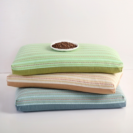 91家纺网 家纺一手货源 找家纺 （总）明星枕业 2025新款3D条纹双拼枕直角荞麦枕全荞麦皮枕芯可拆洗,3D双拼卡其35*55cm/个,3D双拼蓝35*55cm/个,3D双拼绿35*55cm/个