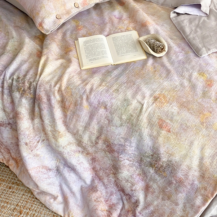 91家纺网 家纺一手货源 找家纺 （总）赫帛 2025新款60支全棉双层纱夏被-暮霭琉璃