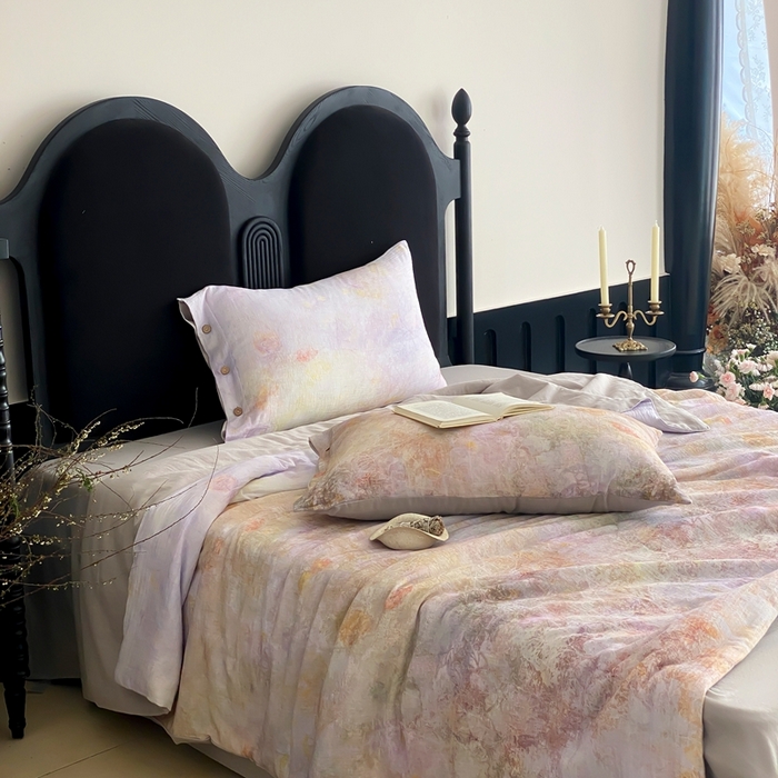 91家纺网 家纺一手货源 找家纺 （总）赫帛 2025新款60支全棉双层纱夏被-暮霭琉璃