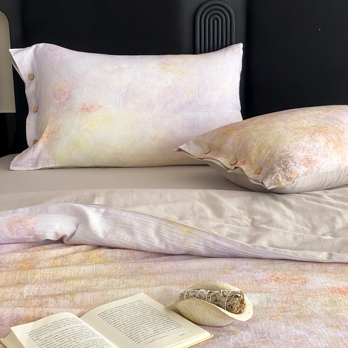 91家纺网 家纺一手货源 找家纺 （总）赫帛 2025新款60支全棉双层纱夏被-暮霭琉璃