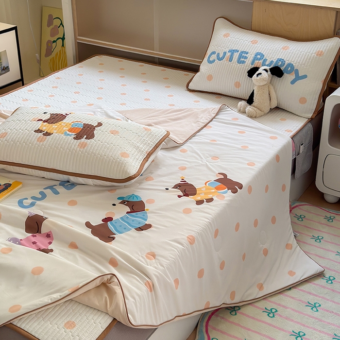 91家纺网 家纺一手货源 找家纺 （总）RYB红黄兰 2025新款A类INS原创大版卡通冰皮锦氨超凉感夏被夏凉被空调被