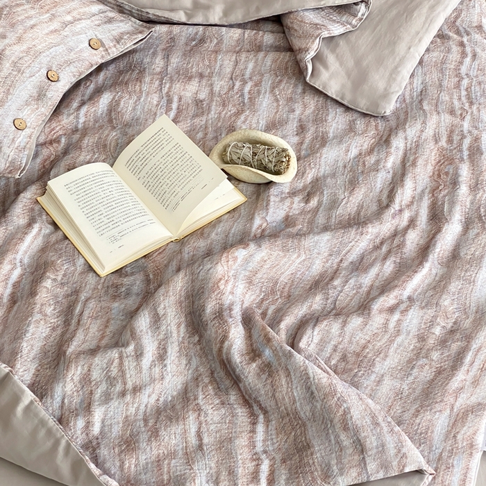 91家纺网 家纺一手货源 找家纺 （总）赫帛 2025新款60支全棉双层纱夏被-云屿沁棕