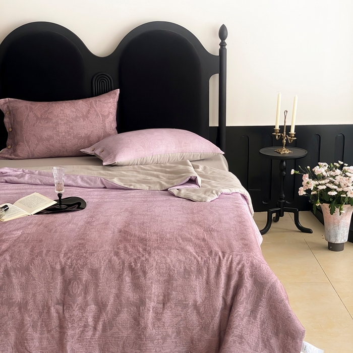 91家纺网 家纺一手货源 找家纺 （总）赫帛 2025新款60支全棉双层纱夏被-鸢尾织物