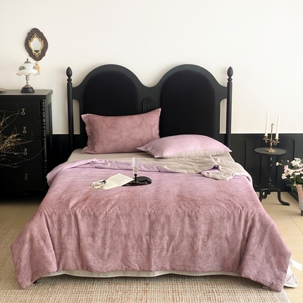 （总）赫帛 2025新款60支全棉双层纱夏被-鸢尾织物