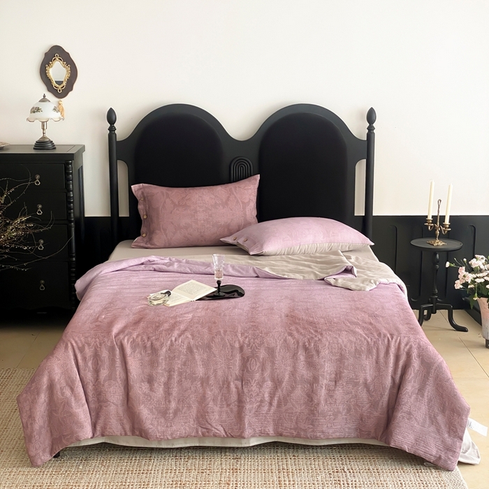 91家纺网 家纺一手货源 找家纺 （总）赫帛 2025新款60支全棉双层纱夏被-鸢尾织物