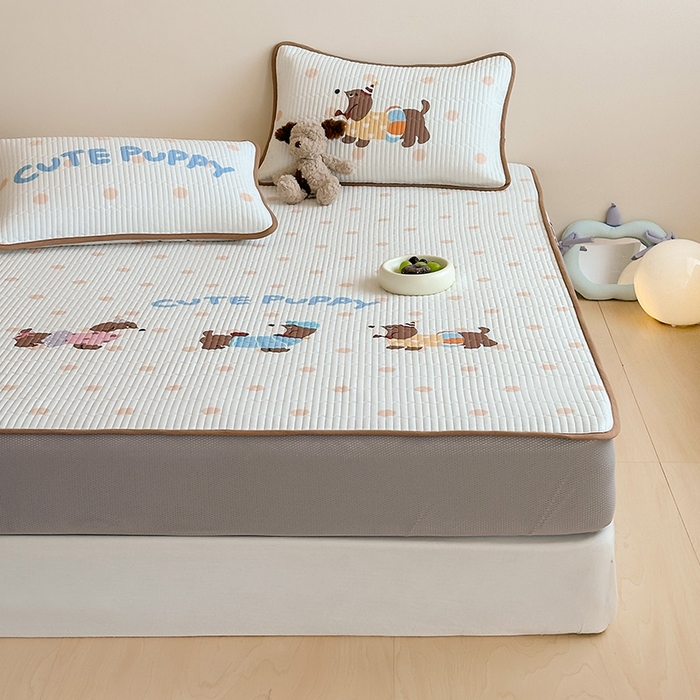 91家纺网 家纺一手货源 找家纺 （总）RYB红黄兰 2025新款ins设计师原创大版小清新超萌卡通冰皮夹棉软凉席