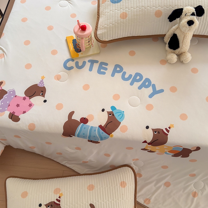 91家纺网 家纺一手货源 找家纺 （总）RYB红黄兰 2025新款A类INS原创大版卡通冰皮锦氨超凉感夏被夏凉被空调被