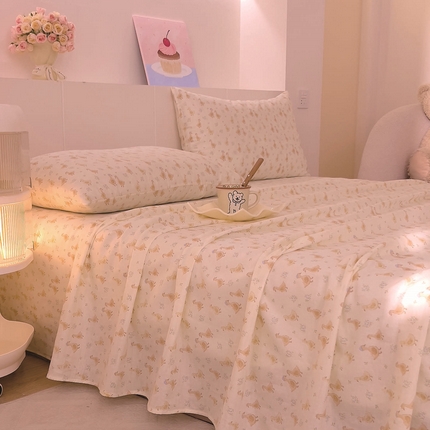 DoDo 兜兜 2025新款全棉纯棉小温暖双层纱系列单床单【可定做尺寸】 快乐鸭