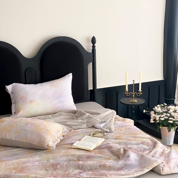 91家纺网 家纺一手货源 找家纺 （总）赫帛 2025新款60支全棉双层纱夏被-暮霭琉璃