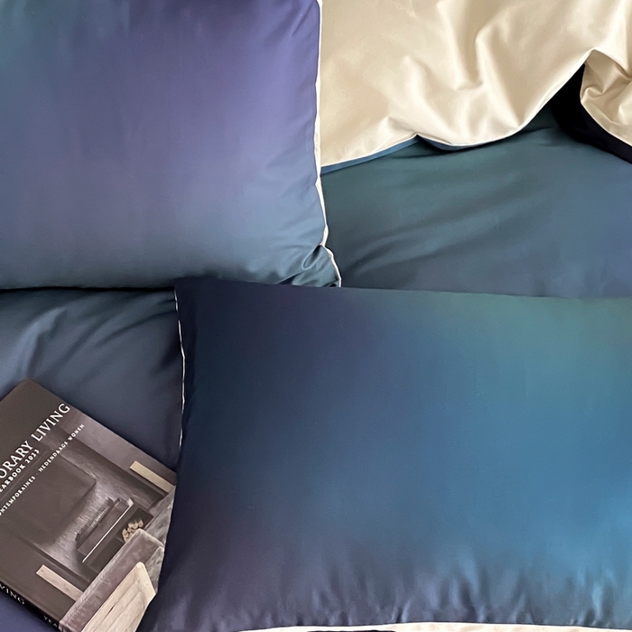 91家纺网 家纺一手货源 找家纺 （总）赫帛 2025新款50s缎纹数码印花长绒棉四件套-只此青绿（风格二）