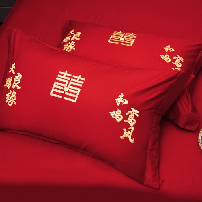 91家纺网 家纺一手货源 找家纺 （总）千禧家纺 2025新款全棉13372婚庆绣花系列