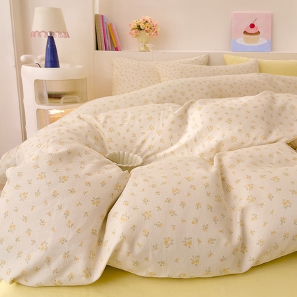 DoDo 兜兜 2025新款全棉纯棉小温暖双层纱系列单被套【可定做尺寸】 邂逅-黄