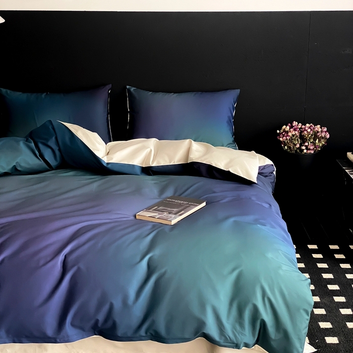 91家纺网 家纺一手货源 找家纺 （总）赫帛 2025新款50s缎纹数码印花长绒棉四件套-只此青绿（风格二）