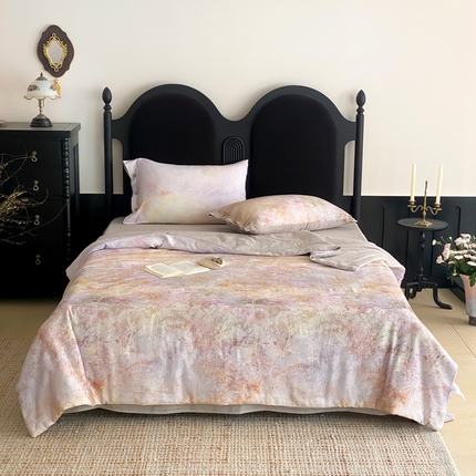 91家纺网 家纺一手货源 找家纺 （总）赫帛 2025新款60支全棉双层纱夏被-暮霭琉璃