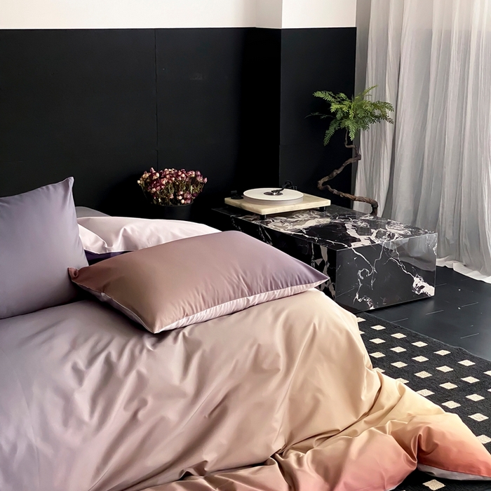 91家纺网 家纺一手货源 找家纺 （总）赫帛 2025新款50s缎纹数码印花长绒棉四件套-暮光之城（风格二）