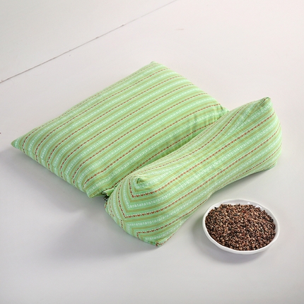 明星枕业 2025新款3D条纹三角牵引组合枕荞麦枕枕头枕芯可拆洗 三角组合枕 翠绿【三角40*15 方枕20*40】/个
