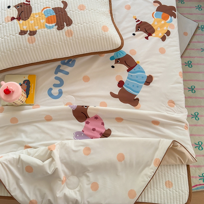 91家纺网 家纺一手货源 找家纺 （总）RYB红黄兰 2025新款A类INS原创大版卡通冰皮锦氨超凉感夏被夏凉被空调被