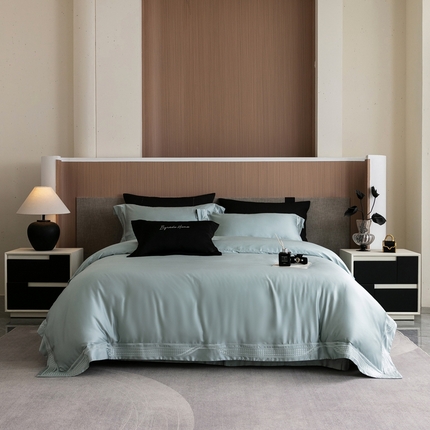 馨蕊家居 2025新款80SLF奥地利兰精天丝四件套-凯伦 天丝凯伦-北卡蓝