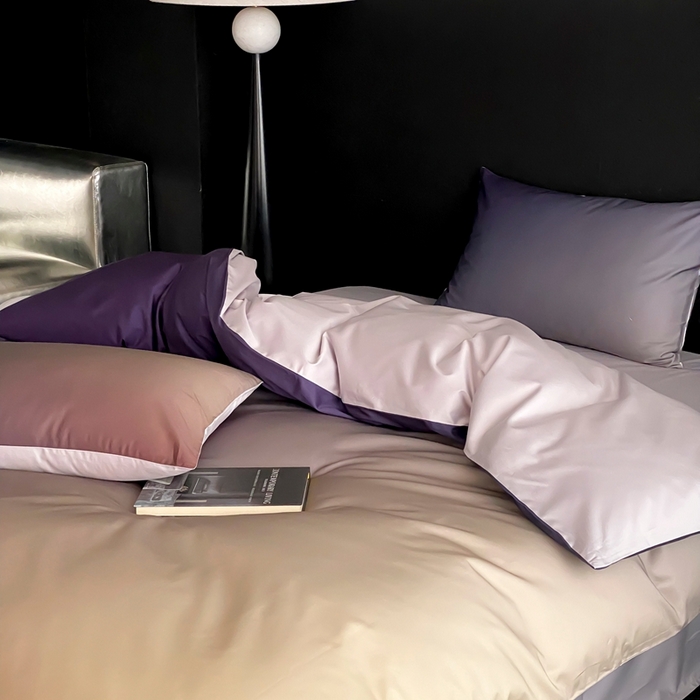 91家纺网 家纺一手货源 找家纺 （总）赫帛 2025新款50s缎纹数码印花长绒棉四件套-暮光之城（风格二）