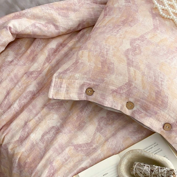 91家纺网 家纺一手货源 找家纺 （总）赫帛 2025新款60支全棉双层纱夏被-云岫霓裳