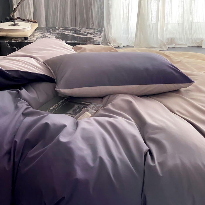 91家纺网 家纺一手货源 找家纺 （总）赫帛 2025新款50s缎纹数码印花长绒棉四件套-暮光之城（风格二）