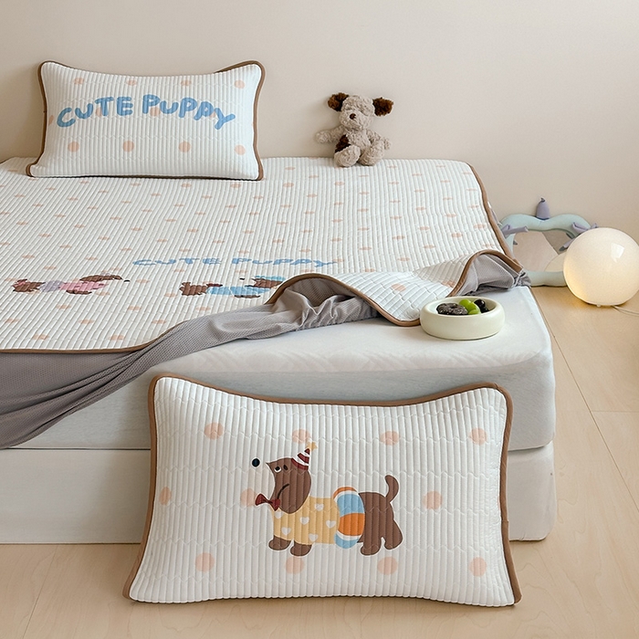 91家纺网 家纺一手货源 找家纺 （总）RYB红黄兰 2025新款ins设计师原创大版小清新超萌卡通冰皮夹棉软凉席