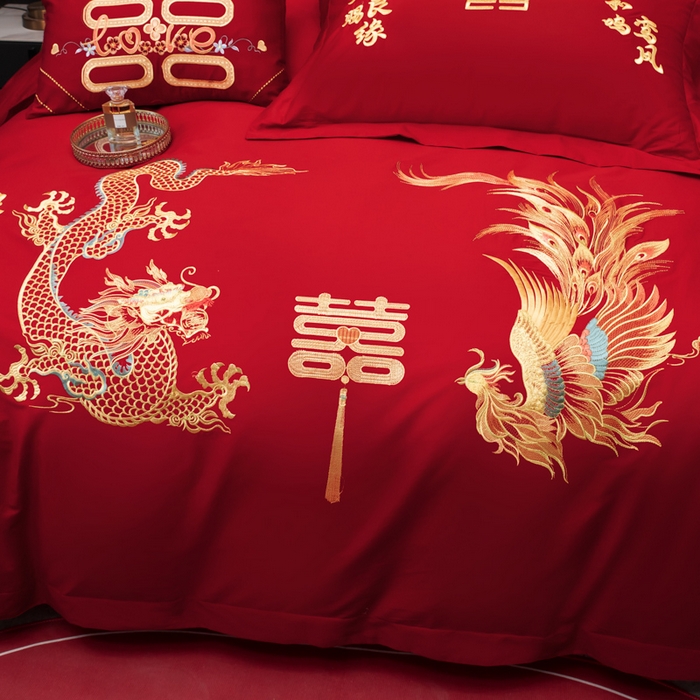 91家纺网 家纺一手货源 找家纺 （总）千禧家纺 2025新款全棉13372婚庆绣花系列