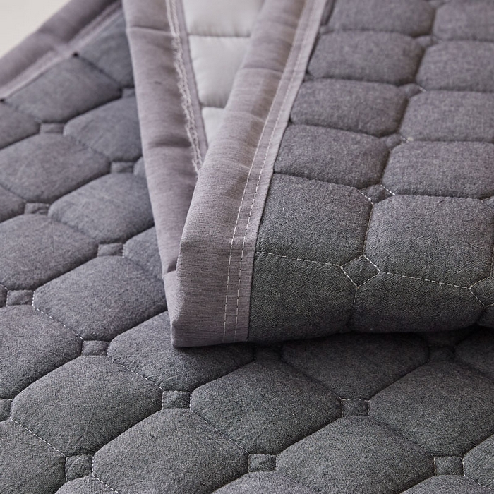 91家纺网 家纺一手货源 找家纺 暖季家纺 2025新款A类水洗棉学生絮叠床护垫 絮叠床护垫-深灰