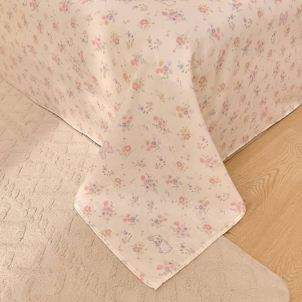 91家纺网 家纺一手货源 找家纺 （总）DoDo 兜兜 2025新款全棉纯棉小温暖双层纱系列单床单【可定做尺寸】