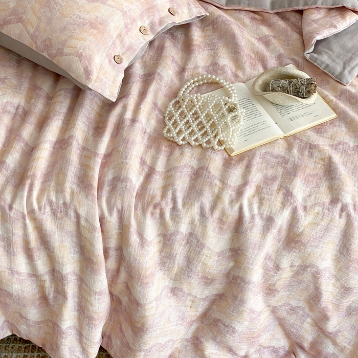 91家纺网 家纺一手货源 找家纺 （总）赫帛 2025新款60支全棉双层纱夏被-云岫霓裳