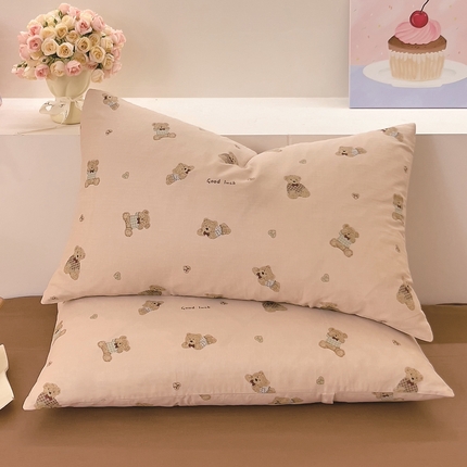 DoDo 兜兜 2025新款全棉纯棉小温暖双层纱系列单枕套【可定做尺寸】 可可熊