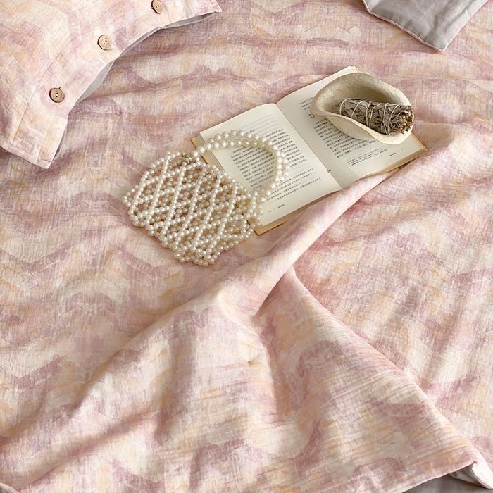 91家纺网 家纺一手货源 找家纺 （总）赫帛 2025新款60支全棉双层纱夏被-云岫霓裳