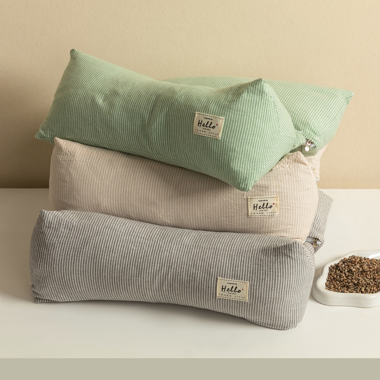 91家纺网 家纺一手货源 找家纺 （总）芯奇想 2025新款KBX全棉二合一荞麦枕枕头枕芯