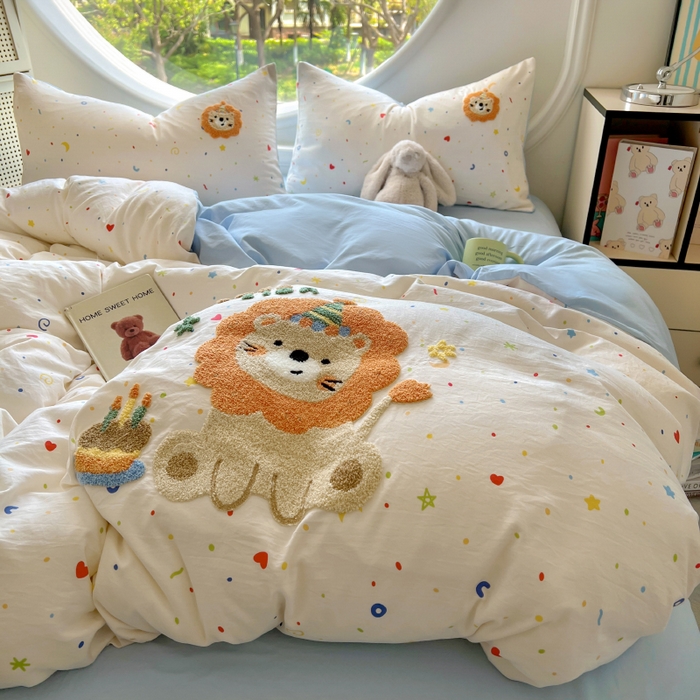 91家纺网 家纺一手货源 找家纺 （总）百寐 2025新款亲肤柔软水洗棉卡通可爱学生季宿舍床三四件套非全棉毛巾绣