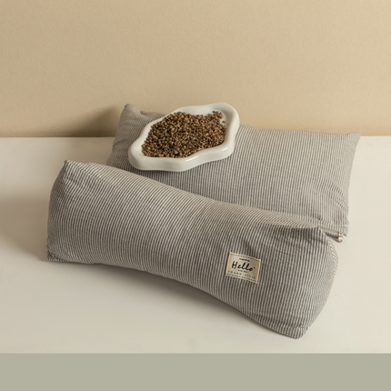 芯奇想 2025新款KBX全棉二合一荞麦枕枕头枕芯 KBX全棉二合一荞麦枕灰条纹