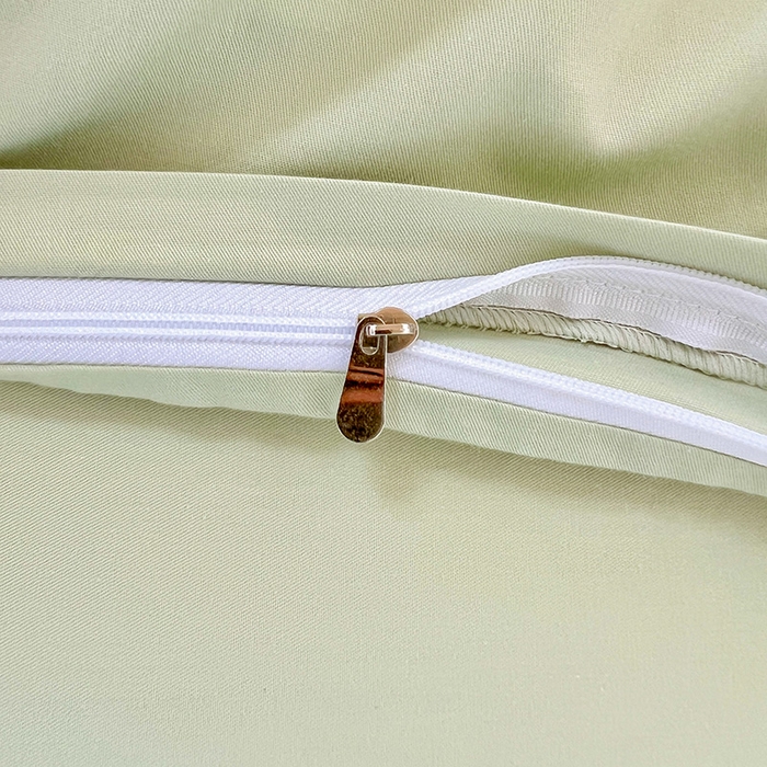 91家纺网 家纺一手货源 找家纺 泽西家纺 2025新款A类加密全棉40支13376简约风宿舍双拼纯色纯棉学生三件套 橄榄绿