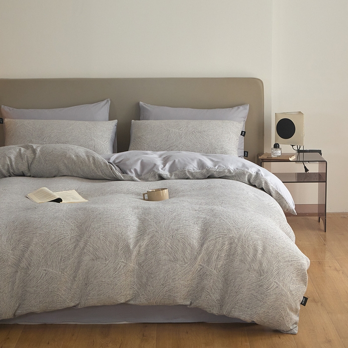 91家纺网 家纺一手货源 找家纺 乐美家纺 2025秋冬新款三层纱大提花系列四件套 伯尔纳-黑