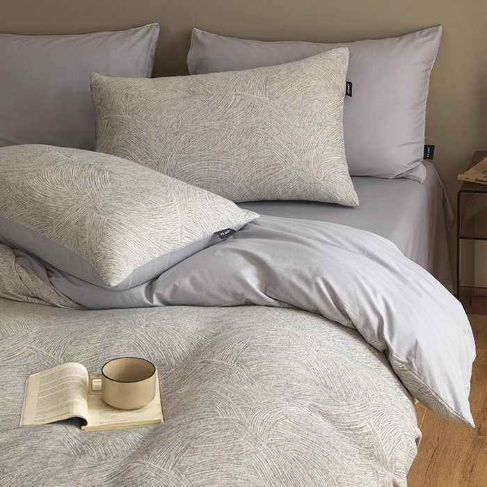 91家纺网 家纺一手货源 找家纺 乐美家纺 2025秋冬新款三层纱大提花系列四件套 伯尔纳-黑