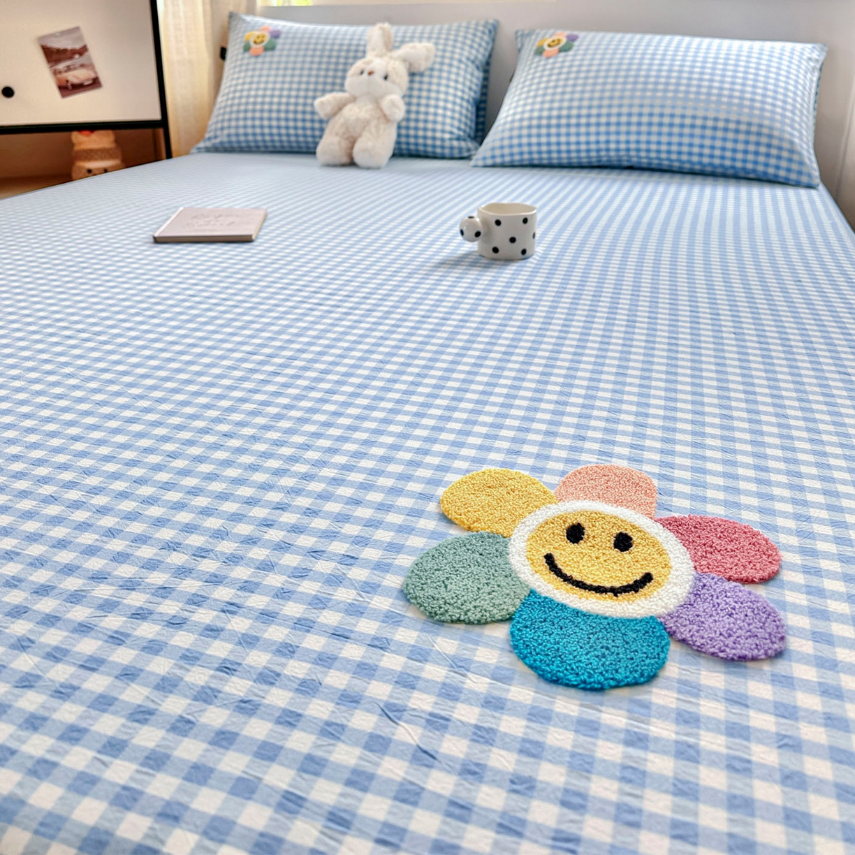 91家纺网 家纺一手货源 找家纺 （总）乐美家纺 2025秋冬新款全棉色织水洗棉床笠三件套系列