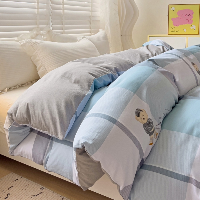 91家纺网 家纺一手货源 找家纺 依庭 2025春夏新款12868全棉纯棉印花卡通系列单被套 被套单件 洛香忆梦