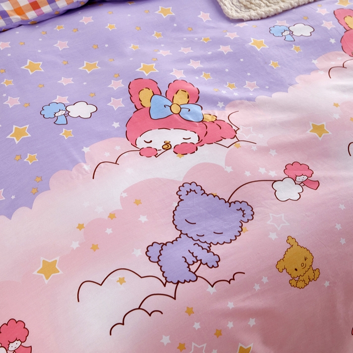 91家纺网 家纺一手货源 找家纺 依庭 2025春夏新款12868全棉纯棉印花卡通系列单被套 被套单件 漫步花香